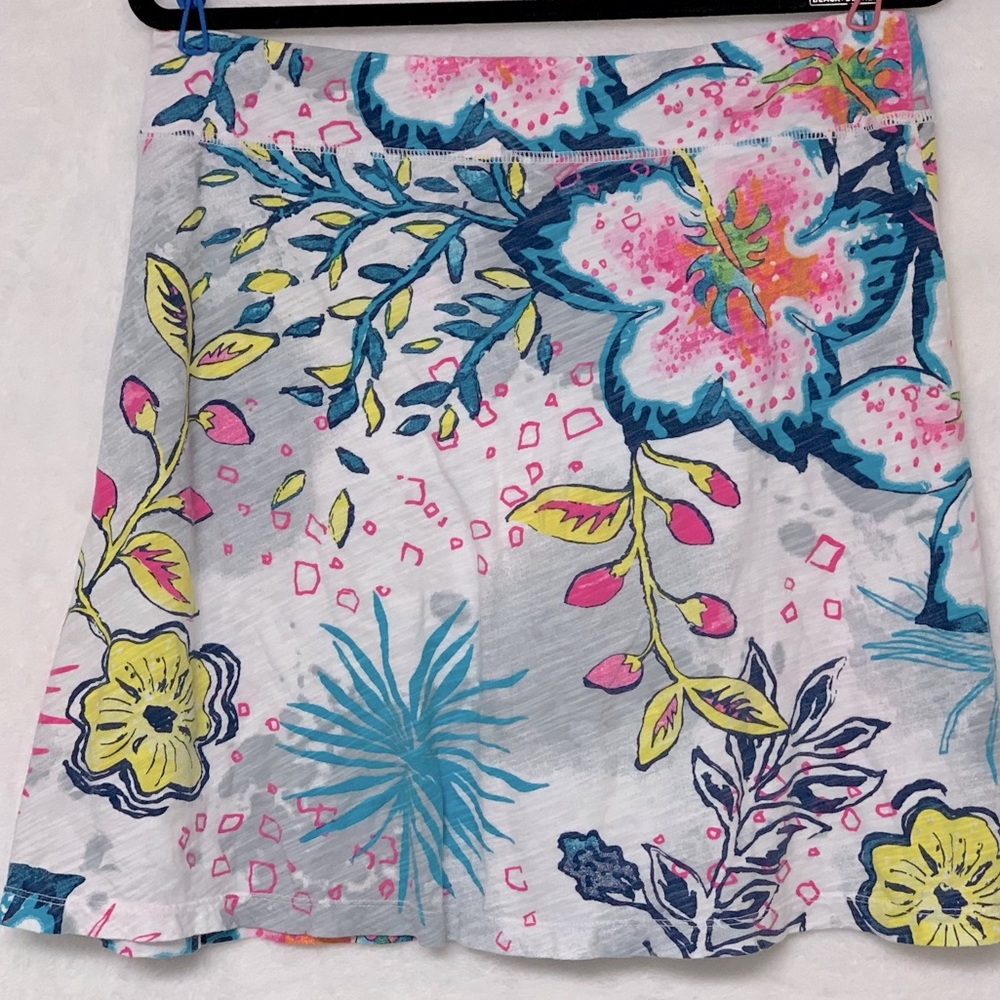 fresh produce Floral Mini Skirt in White with Blue, Pink & Yellow Print - Picture 4 of 8
